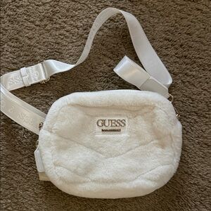 GUESS Ivory Faux Fur Crossbody Bag